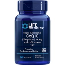 Life Extension Super-Absorbable CoQ10 Ubiquinone with d-Limonene 100 mg, 60 softgels
